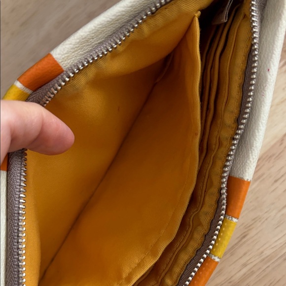 Coach Varsity Large Wristlet with Orange and Yellow Accents - Picture 4 of 12